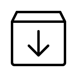 Box Arrow Down Thin icon