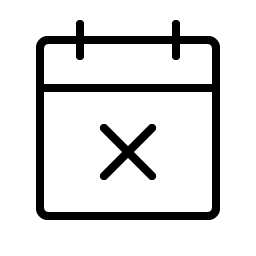 Calendar X Thin icon