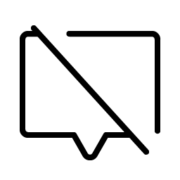 Chat Centered Slash Thin icon