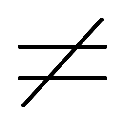 Not Equals Thin icon