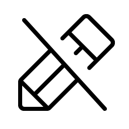 Pencil Slash Thin icon