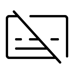 Subtitles Slash Thin icon