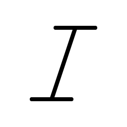 Text Italic Thin icon