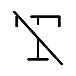 Text T Slash Thin icon